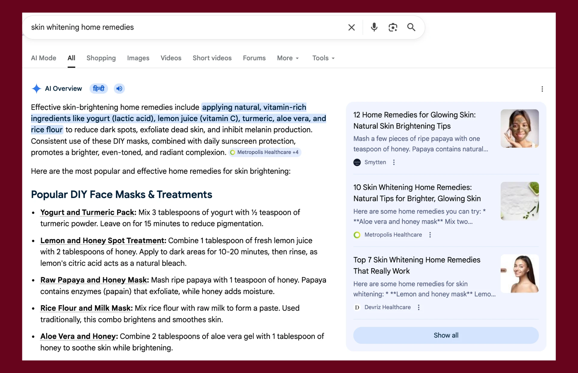 AI Citations for Sangria's client, Smytten
